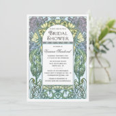 Art Nouveau  Bridal Shower Invitations Kaart (Staand voorkant)