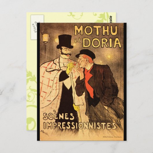 Art Nouveau Briefkaart - Mothu et Doria (Voorkant / Achterkant)