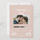 Art Nouveau bruiloft bedankje Kaart (Voorkant)