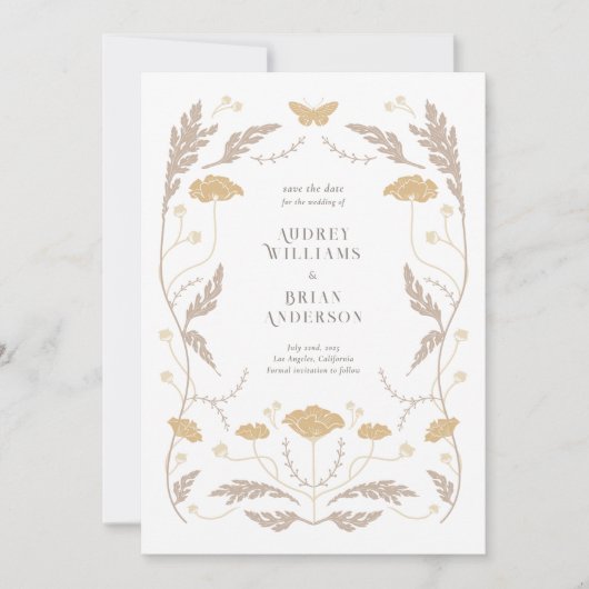 Art Nouveau Bruiloft Bewaar de Datumkaart Save The Date (Voorkant)