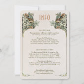 Art Nouveau bruiloft Details Kaart (Voorkant)