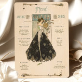  Art Nouveau Bruiloft Menu & Drinken Kaart