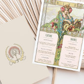 Art Nouveau Bruiloft Menu & Drinken Kaart