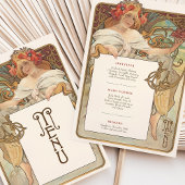 Art Nouveau Bruiloft Menu Kaart