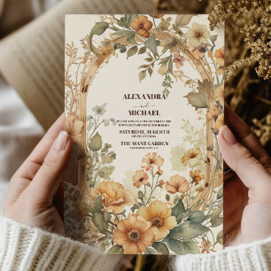 Art Nouveau Bruiloft met Bloemen Kaart
