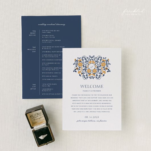 Art Nouveau bruiloft welkom & weekend route Programma