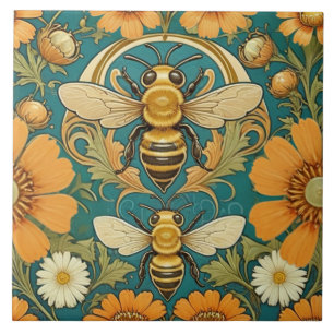 Art Nouveau Bumble Bee Decoratieve Keramische Tege Tegeltje