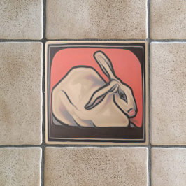 Art Nouveau  Bunny Rabbit Animal Theme Tegeltje
