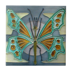 Art Nouveau Butterfly Design Feature Tile 2 Groott Tegeltje