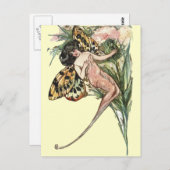  Art Nouveau Butterfly Fairy Briefkaart (Voorkant / Achterkant)