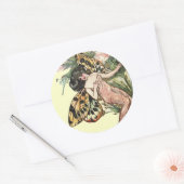  Art Nouveau Butterfly Fairy Ronde Sticker (Envelop)