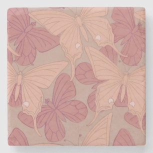 Art Nouveau Butterfly Stenen Onderzetter