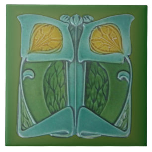 Art Nouveau c 1900 Repro Cleveland Majolica Tile Tegeltje