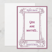 Art Nouveau Cadre Berry Invitation rose Élégante (Devant / Derrière)