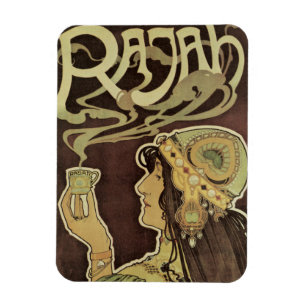 Art Nouveau Café Rajah damescafé, vrouw met koffie Magneet