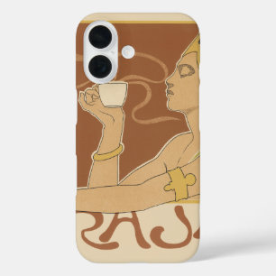  Art Nouveau Cafe Rajah, Lady met koffie iPhone 16 Hoesje