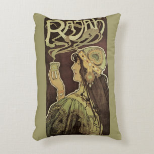  Art Nouveau Cafe Rajah, Vrouw met koffie Accent Kussen