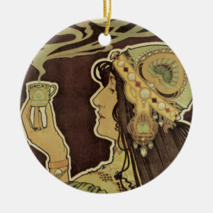 Art Nouveau Café Rajah, Vrouw met koffie Keramisch Ornament