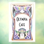 Art Nouveau Café teken Raamsticker (Vel 3)