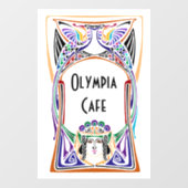 Art Nouveau Café teken Raamsticker (Vel)