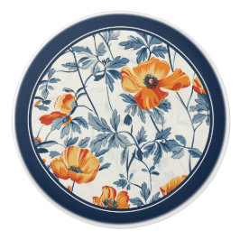 Art Nouveau California Poppies Keramische Knop