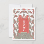 Art Nouveau Calla Lily Elégance QR Code RSVP (Dos)