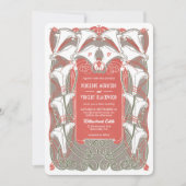 Art Nouveau Calla Lily Elegance uitnodiging (Voorkant)