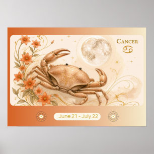 Art Nouveau Cancer Zodiaque Art Mural