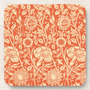 Art Nouveau Carnan Damask, Mandarin Oranje Bier Onderzetter