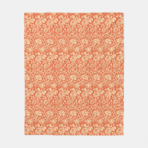 Art Nouveau Carnan Damask, Mandarin Oranje Fleece Deken