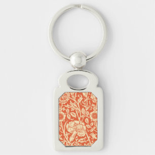 Art Nouveau Carnan Damask, Mandarin Oranje Sleutelhanger