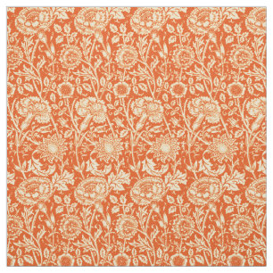 Art Nouveau Carnan Damask, Mandarin Oranje Stof
