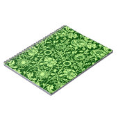 Art Nouveau Carnation Damask, Forest Green Notitieboek (Linkerzijde)
