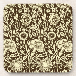 Art Nouveau CarnenDamask, Brown en Cream Drankjes Onderzetter