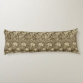 Art Nouveau CarnenDamask, Brown en Cream Lichaamskussen (Achterkant)