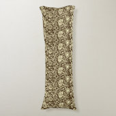 Art Nouveau CarnenDamask, Brown en Cream Lichaamskussen (Voorkant Verticaal)