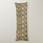 Art Nouveau CarnenDamask, Brown en Cream Lichaamskussen (Achterkant (Verticaal))