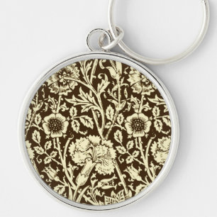 Art Nouveau CarnenDamask, Brown en Cream Sleutelhanger