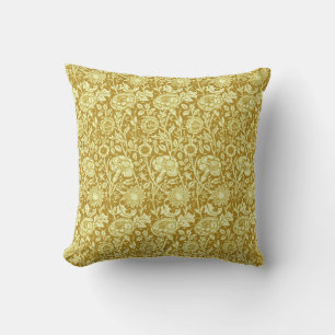 Art Nouveau CarnenDamask, Mustard en Geel Kussen