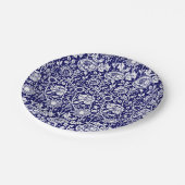 Art Nouveau CarnenDamask, Navy en White Papieren Bordje (Gekanteld)