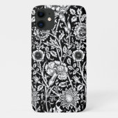 Art Nouveau CarnenDamask, zwart en wit Case-Mate iPhone Case (Achterkant)