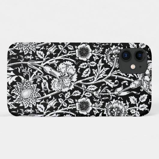 Art Nouveau CarnenDamask, zwart en wit Case-Mate iPhone Case (Achterkant (horizontaal))