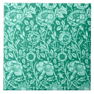 Art Nouveau Carnese Damask, Turquoise Tegeltje
