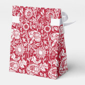 Art Nouveau Carnjnjestoornis Damask, Red en White Bedankdoosjes (Achterkant)