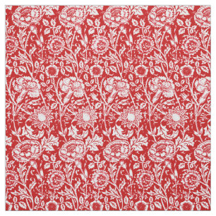 Art Nouveau Carnjnjestoornis Damask, Red en White Stof