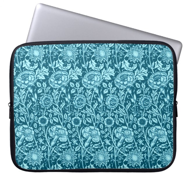 Art Nouveau Carnjnjevast, Indigo en Sky Blue Laptop Sleeve (Voorkant)