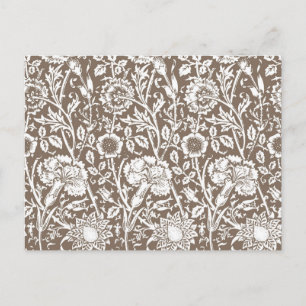 Art Nouveau Carnna Damask, Taupe en White Briefkaart