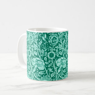 Art Nouveau Carnna Damask, Turquoise en Aqua Koffiemok