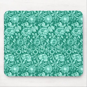 Art Nouveau Carnna Damask, Turquoise en Aqua Muismat