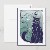Art Nouveau Cat Briefkaart (Voorkant / Achterkant)